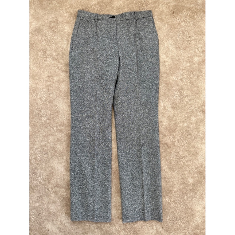 Pendleton Petite Grey Virgin Wool Silk Blend Straight Leg Dress Pants